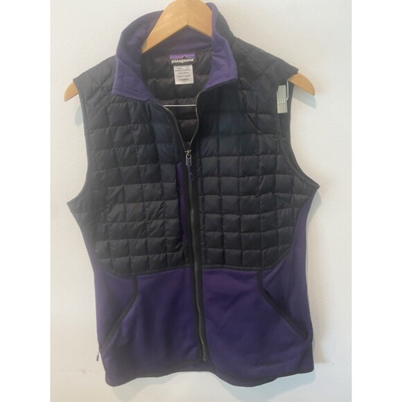 Rare Womens Patagonia Purple Hybrid Goose Down Polartec Zip Vest Large - Picture 3 of 5
